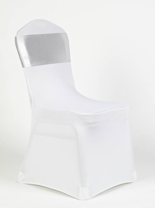 Fehér spandex ezüst szatén masnival