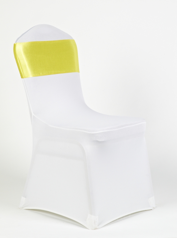 Fehér spandex citromsárga szatén masnival