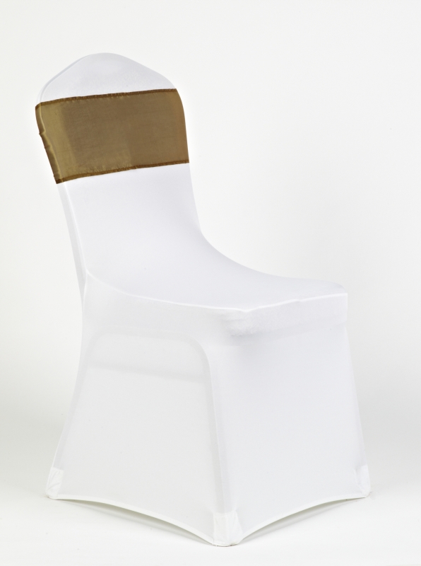 Fehér spandex arany organza masnival