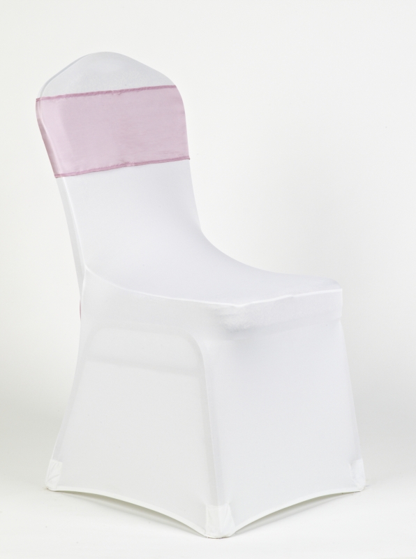 Fehér spandex mályva organza masnival