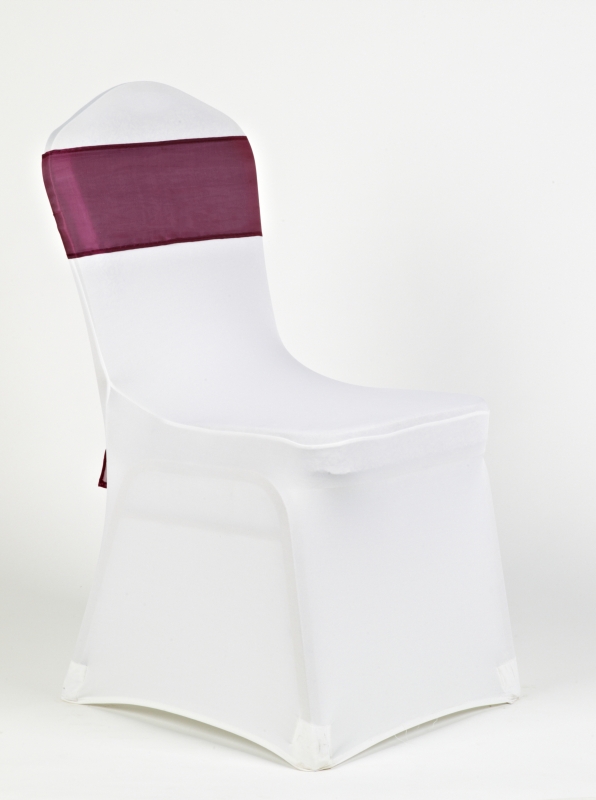 Fehér spandex püspöklila organza masnival