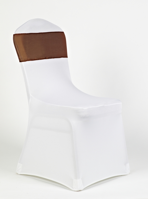 Fehér spandex bronz organza masnival