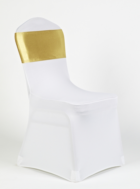 Fehér spandex arany szatén masnival