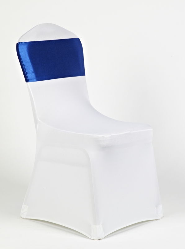 Fehér spandex királykék szatén masnival