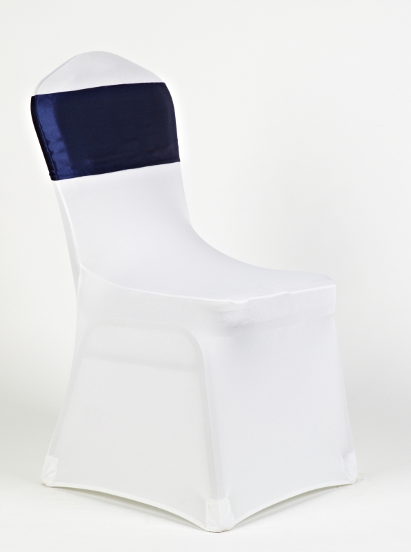 Fehér spandex sötét kék szatén masnival