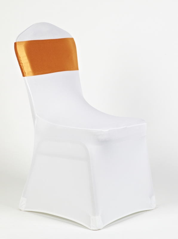 Fehér spandex narancssárga szatén masnival