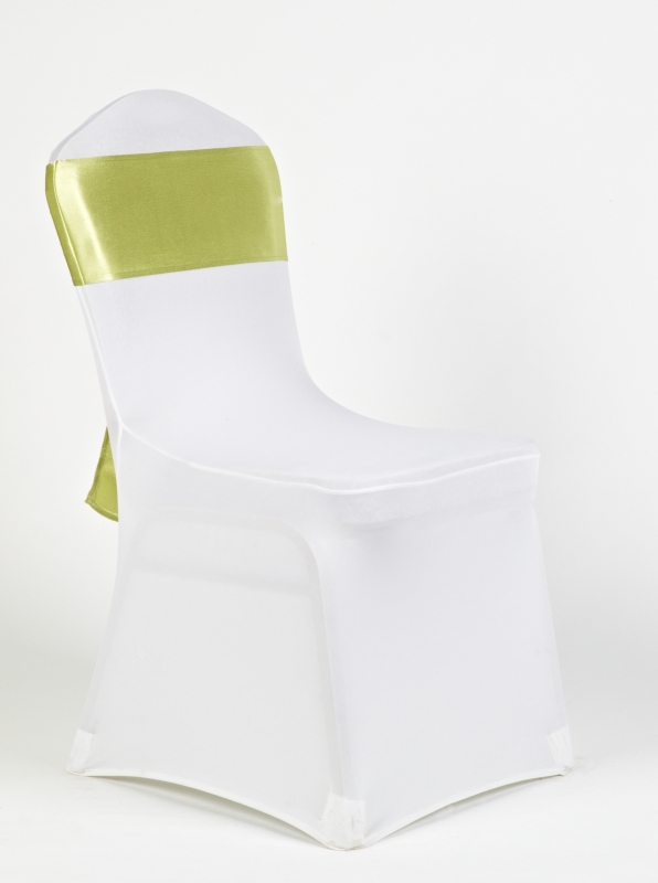 Fehér spandex almazöld szatén masnival