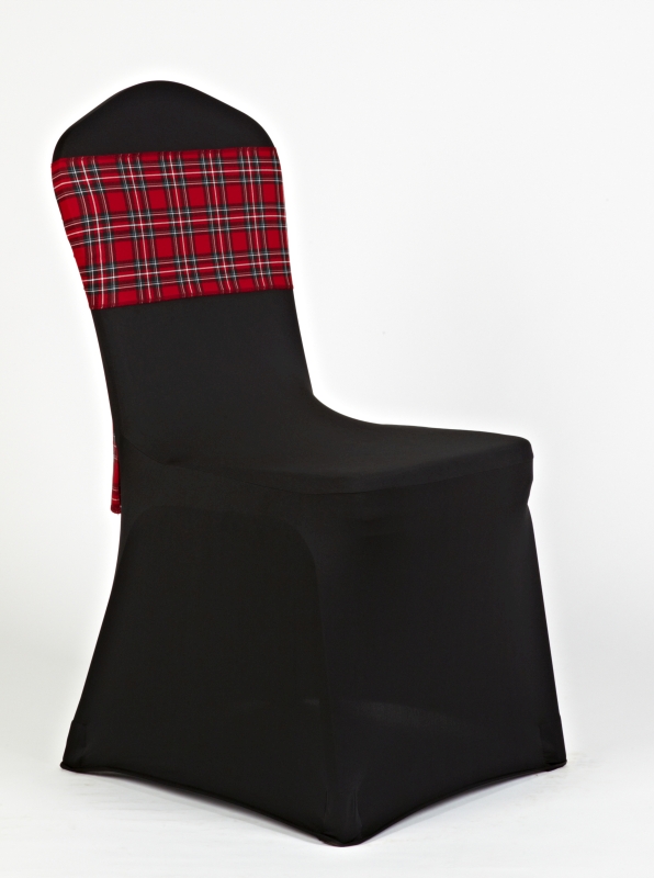 Fekete spandex skót kockás masnival