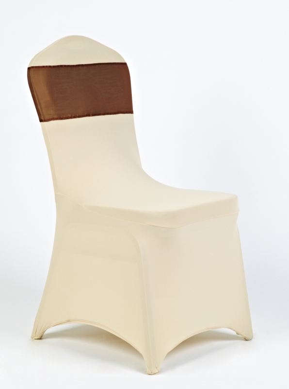 Tejeskávé spandex bronz organza masnival