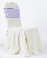 Ekrü székhuzat - Lila masnival