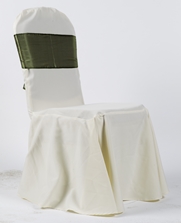 Ekrü székhuzat - Mély zöld masnival