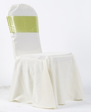 Ekrü székhuzat - Világos zöld masnival
