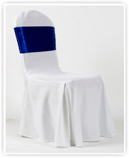 Fehér székhuzat - Király kék masnival