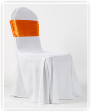 Fehér székhuzat - Narancs masnival