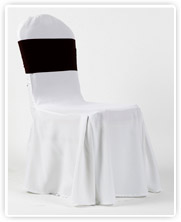 Fehér székhuzat - Fekete masnival