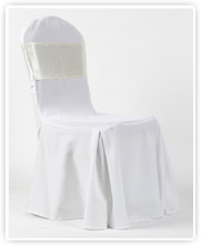 Fehér székhuzat - Ekrü masnival