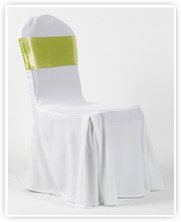 Fehér székhuzat - Világos zöld masnival